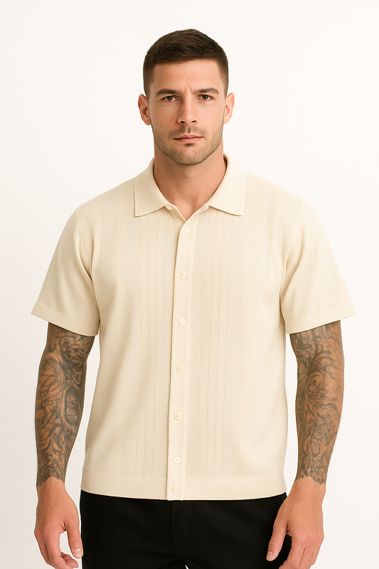 Camisa casual de punto de manga corta