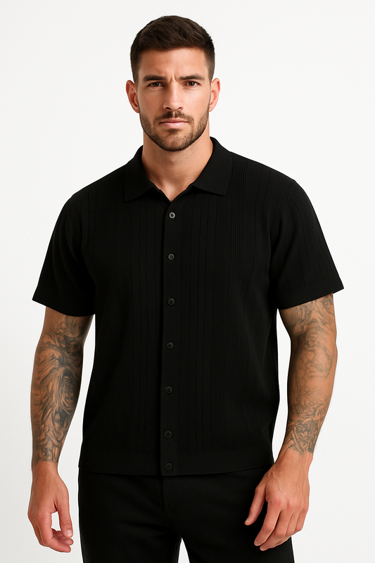 Camisa casual de punto de manga corta