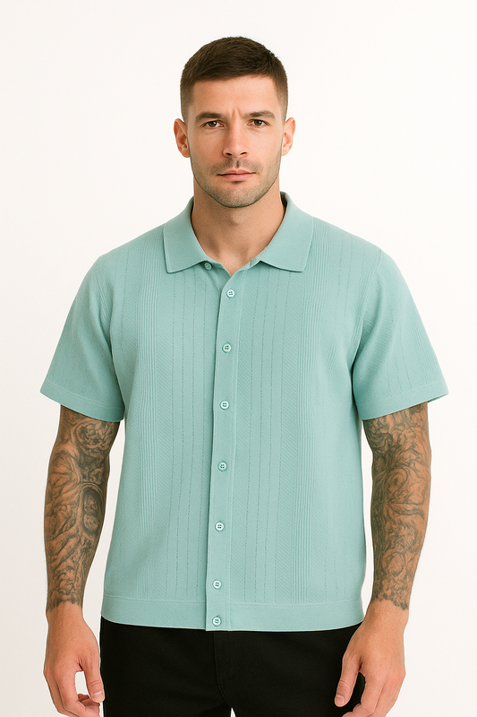 Camisa casual de punto de manga corta
